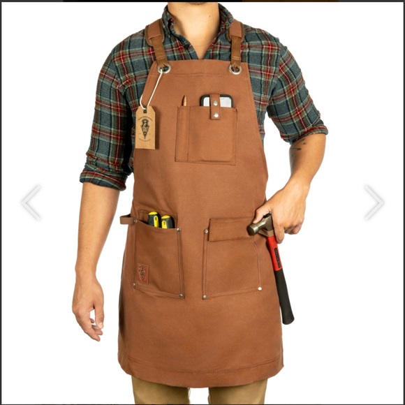 TEXAS CANVAS WARES Waxed Canvas Heavy Duty Work Apron With Pockets NIB - Picture 4 of 11